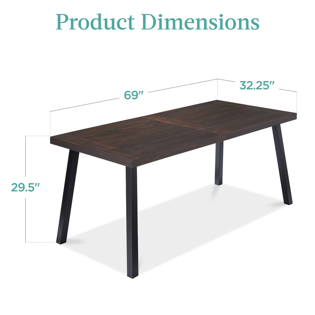 6-Person Indoor Outdoor Acacia Wood Dining Table for outdoor comfort and convenience
