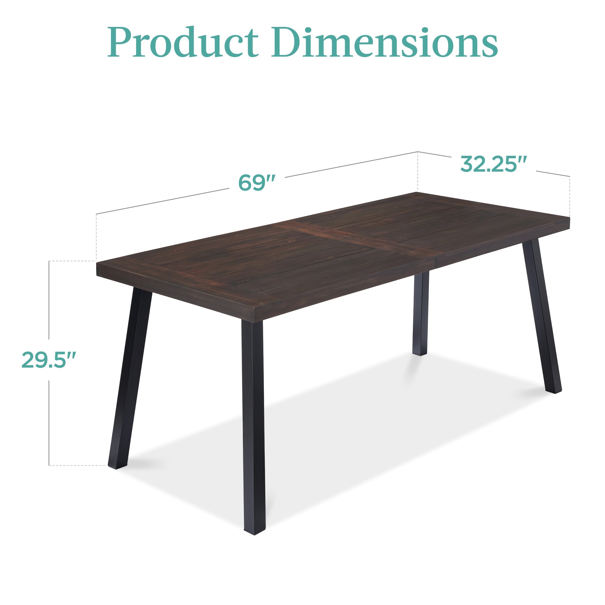 6-Person Indoor Outdoor Acacia Wood Dining Table for outdoor comfort and convenience