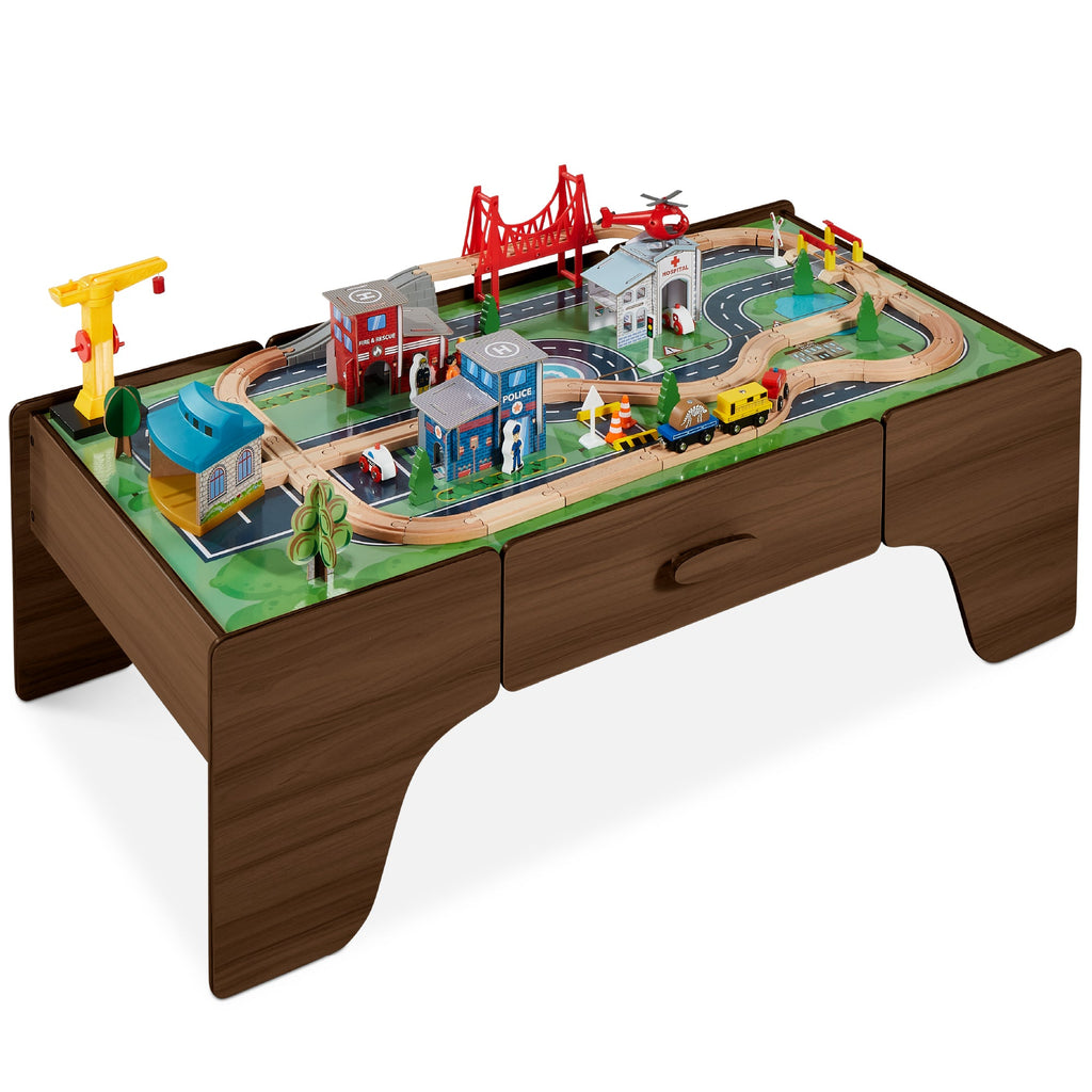 70-Piece Train Table Large Multipurpose Playset with Reversible Table Top designed for everyday comfort and storage