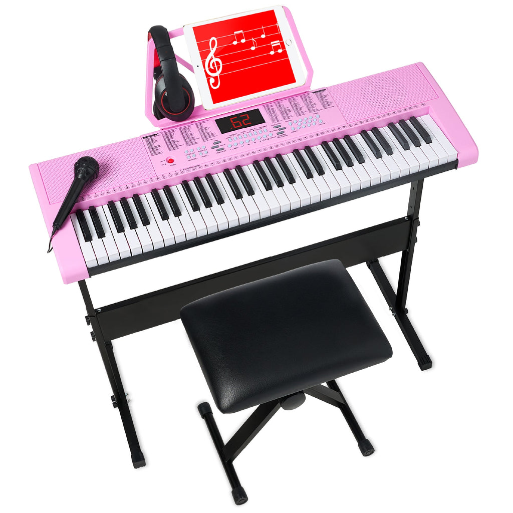 61-Key Beginners Electronic Keyboard Piano Set with 3 Modes Microphone with reliable function and style