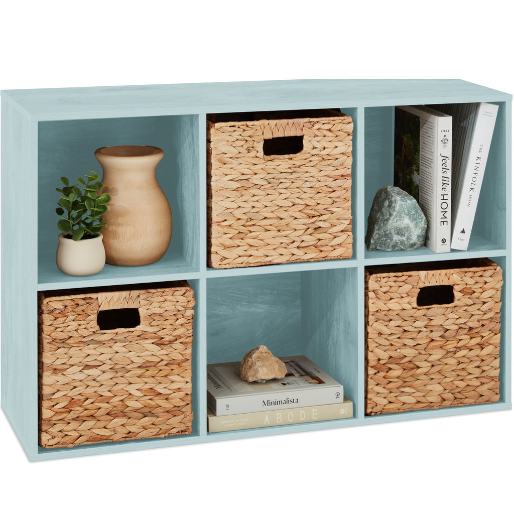 6-Cube Bookshelf 11in Storage Display with Removable Panels Customizable for simple setup and everyday use