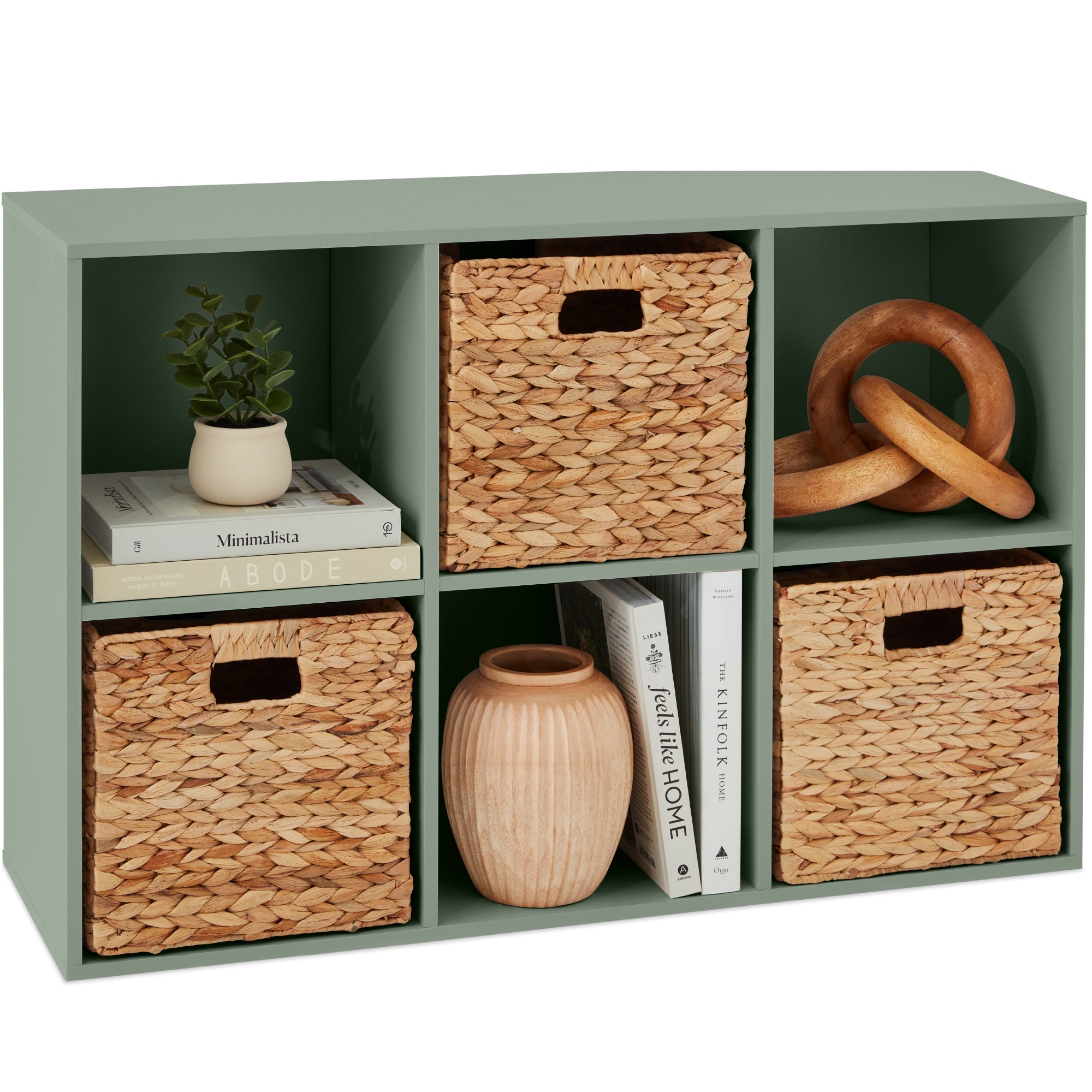 6-Cube Bookshelf 11in Storage Display with Removable Panels Customizable for simple setup and everyday use