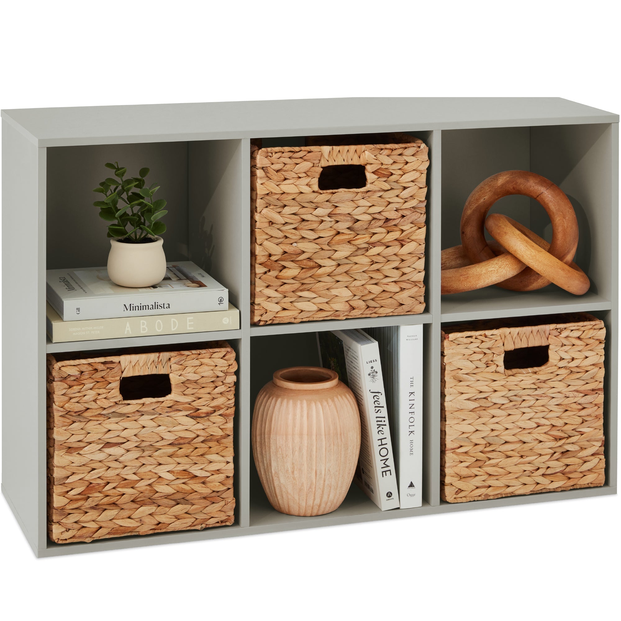 6-Cube Bookshelf 11in Storage Display with Removable Panels Customizable for simple setup and everyday use