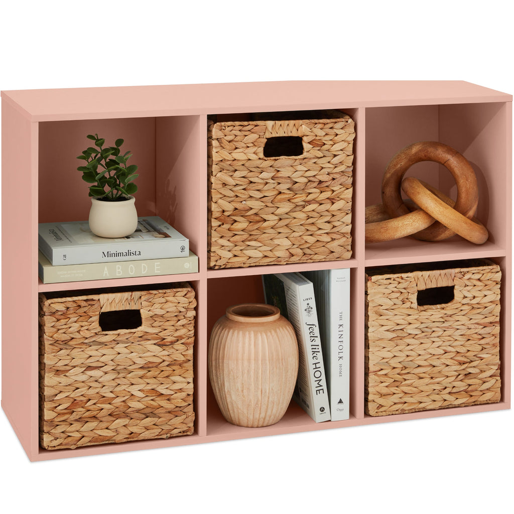 6-Cube Bookshelf 11in Storage Display with Removable Panels Customizable for simple setup and everyday use