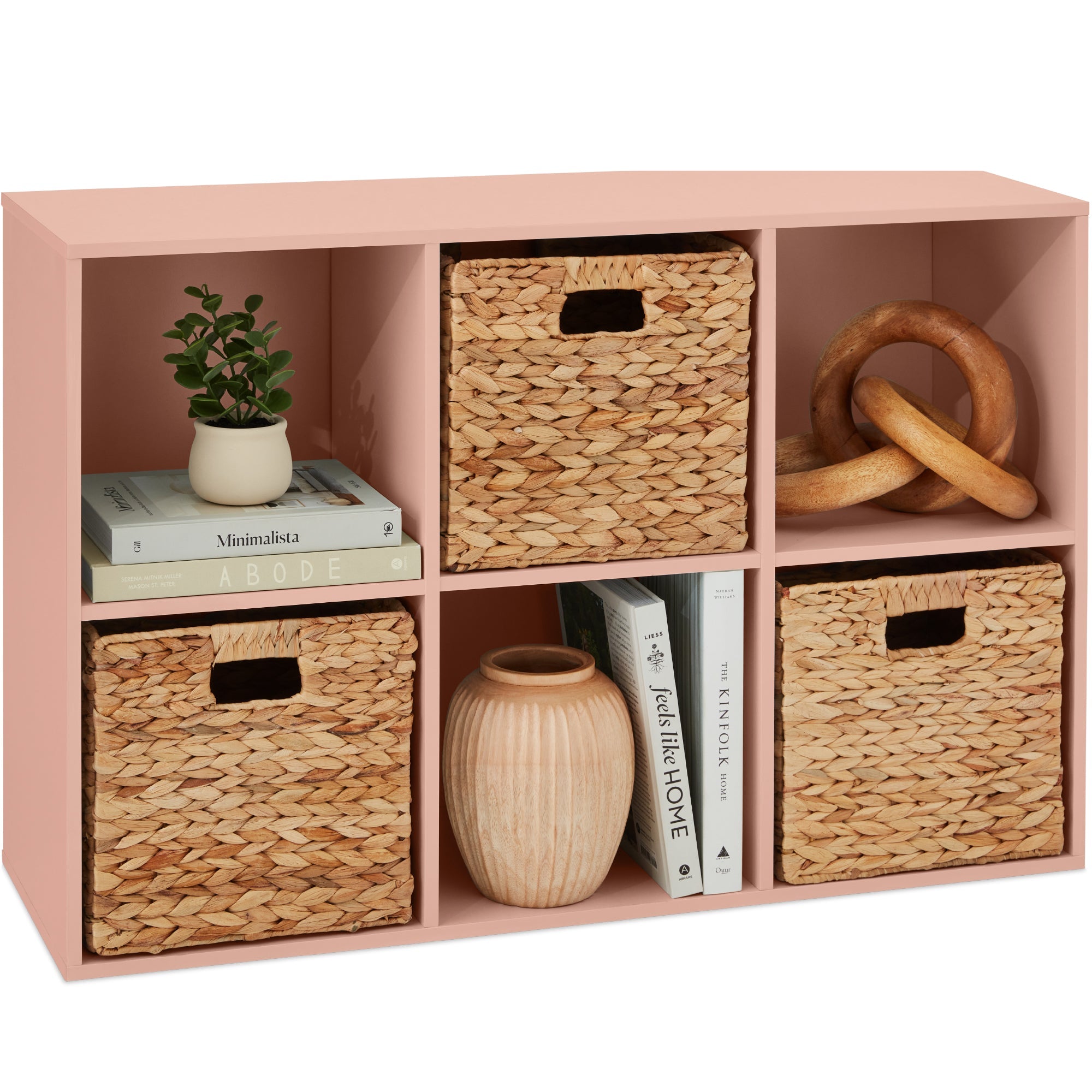 6-Cube Bookshelf 11in Storage Display with Removable Panels Customizable for simple setup and everyday use