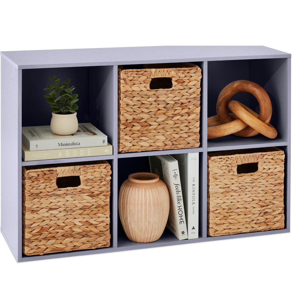 6-Cube Bookshelf 11in Storage Display with Removable Panels Customizable for simple setup and everyday use