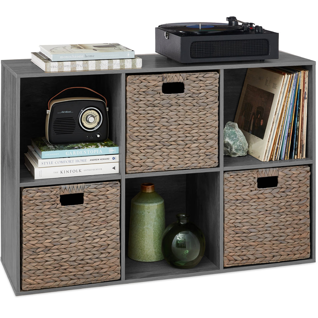 6-Cube Bookshelf 13.5in Storage Display with Removable Panels Customizable with practical everyday features