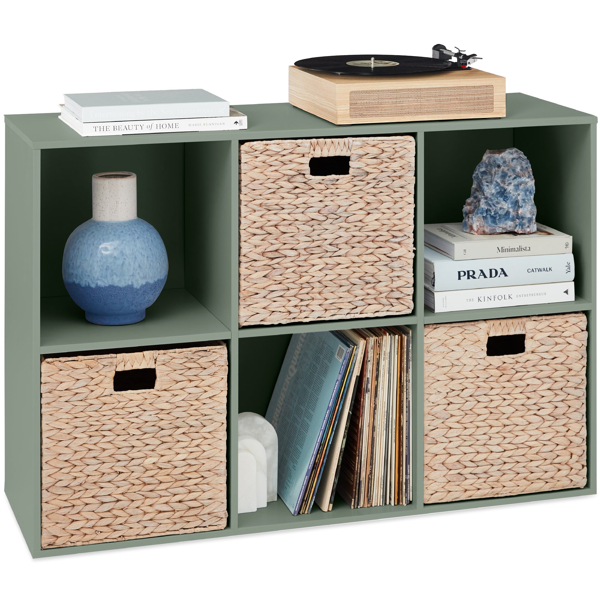 6-Cube Bookshelf 13.5in Storage Display with Removable Panels Customizable with practical everyday features