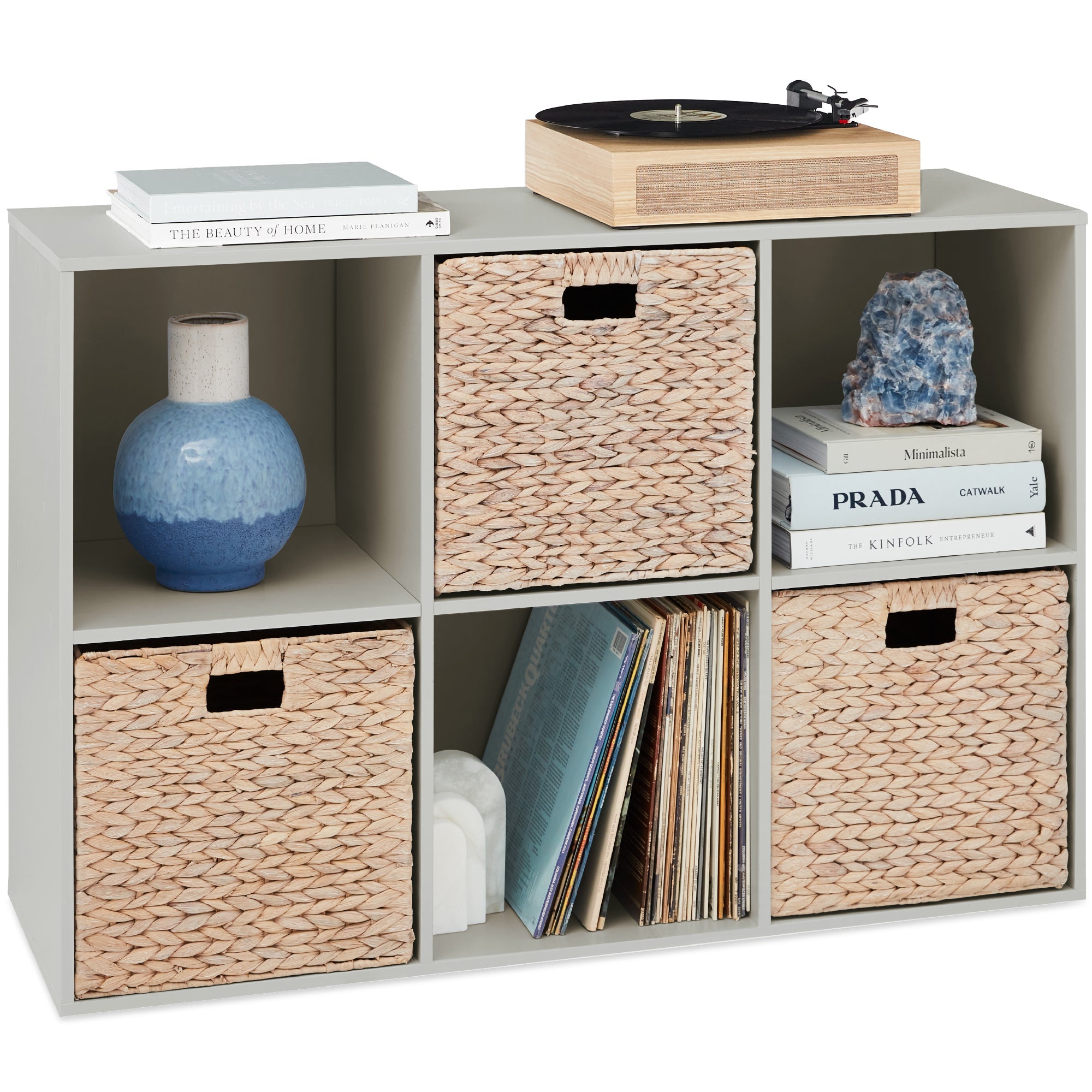 6-Cube Bookshelf 13.5in Storage Display with Removable Panels Customizable with practical everyday features
