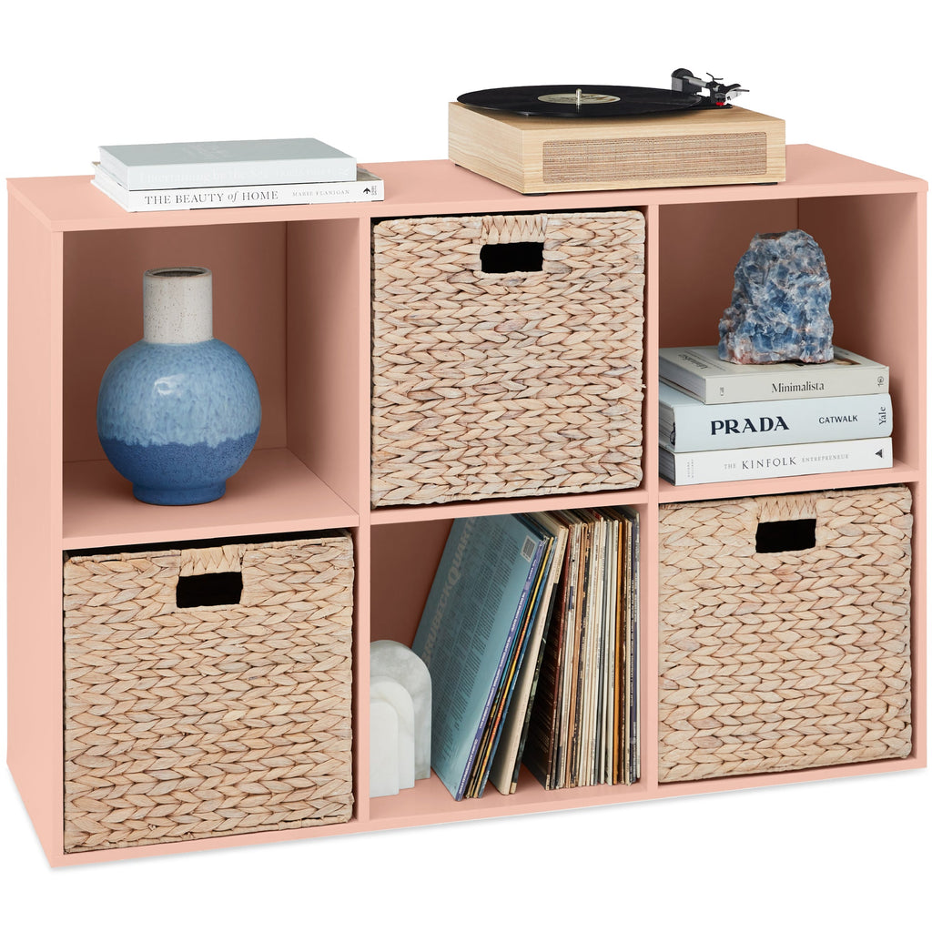 6-Cube Bookshelf 13.5in Storage Display with Removable Panels Customizable with practical everyday features