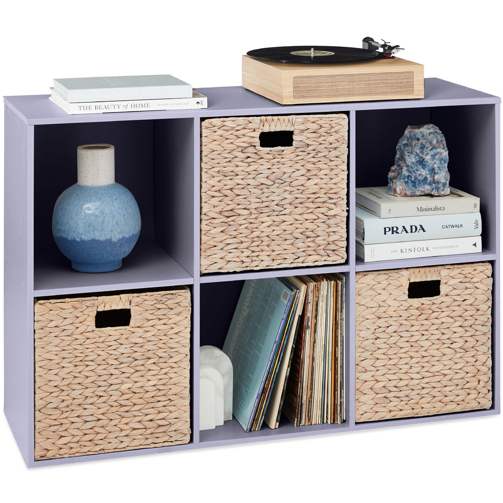 6-Cube Bookshelf 13.5in Storage Display with Removable Panels Customizable with practical everyday features
