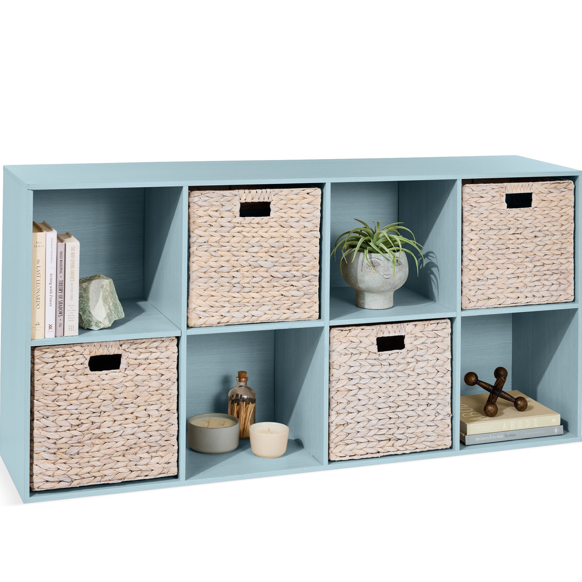 8-Cube Bookshelf 11in Storage Display with Removable Panels Customizable with reliable function and style