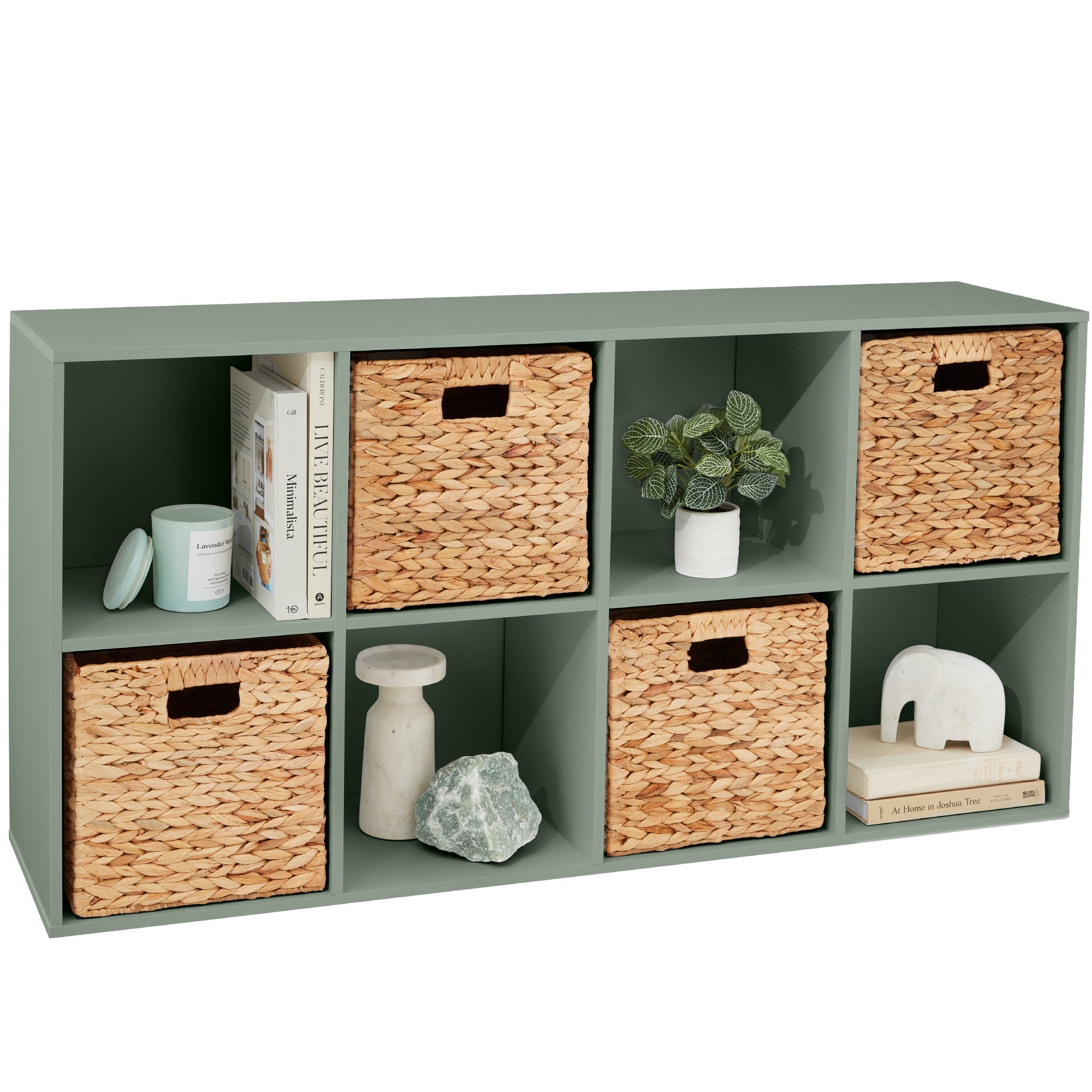 8-Cube Bookshelf 11in Storage Display with Removable Panels Customizable with reliable function and style
