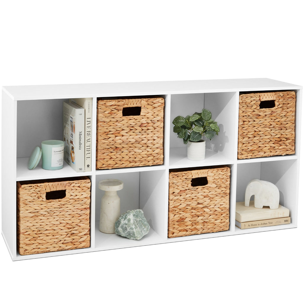 8-Cube Bookshelf 13.5in Storage Display with Removable Panels Customizable for simple setup and everyday use