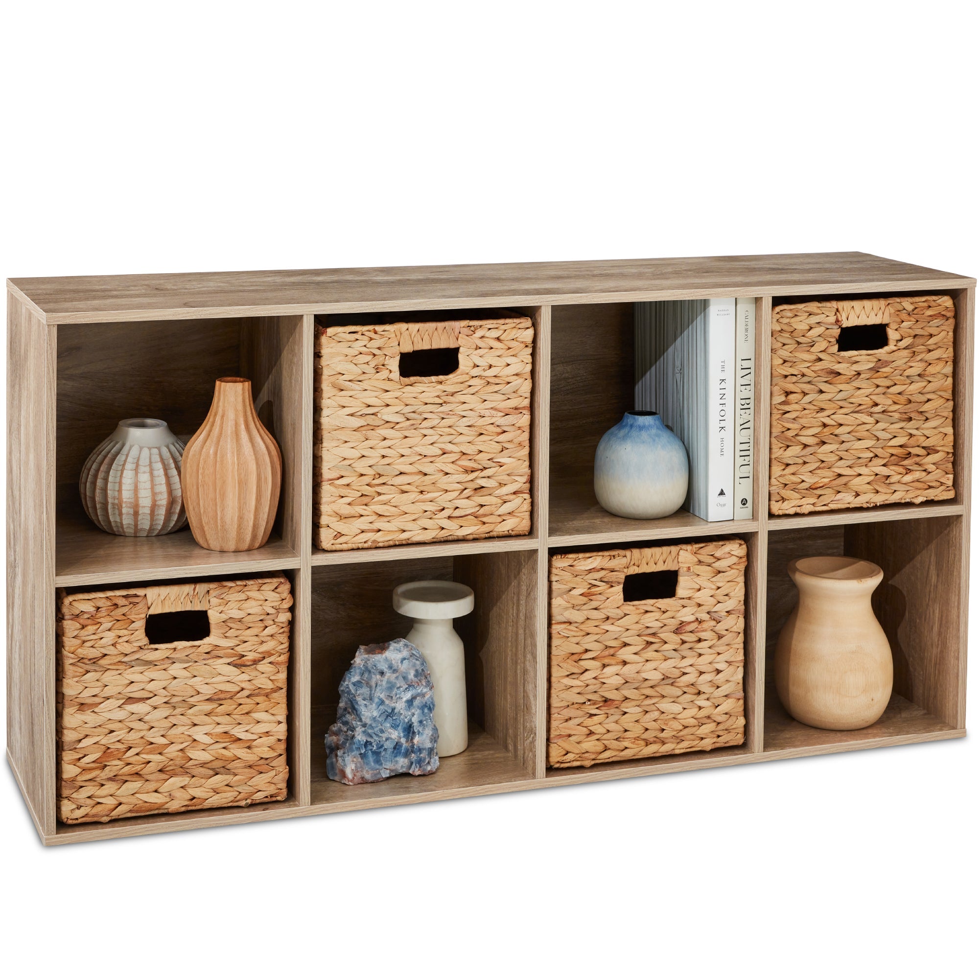 8-Cube Bookshelf 13.5in Storage Display with Removable Panels Customizable for simple setup and everyday use