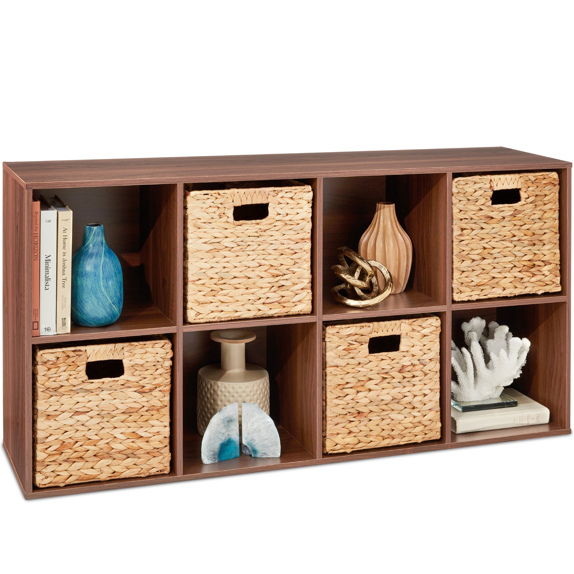 8-Cube Bookshelf 13.5in Storage Display with Removable Panels Customizable for simple setup and everyday use