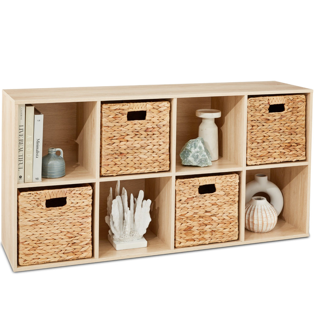 8-Cube Bookshelf 13.5in Storage Display with Removable Panels Customizable for simple setup and everyday use
