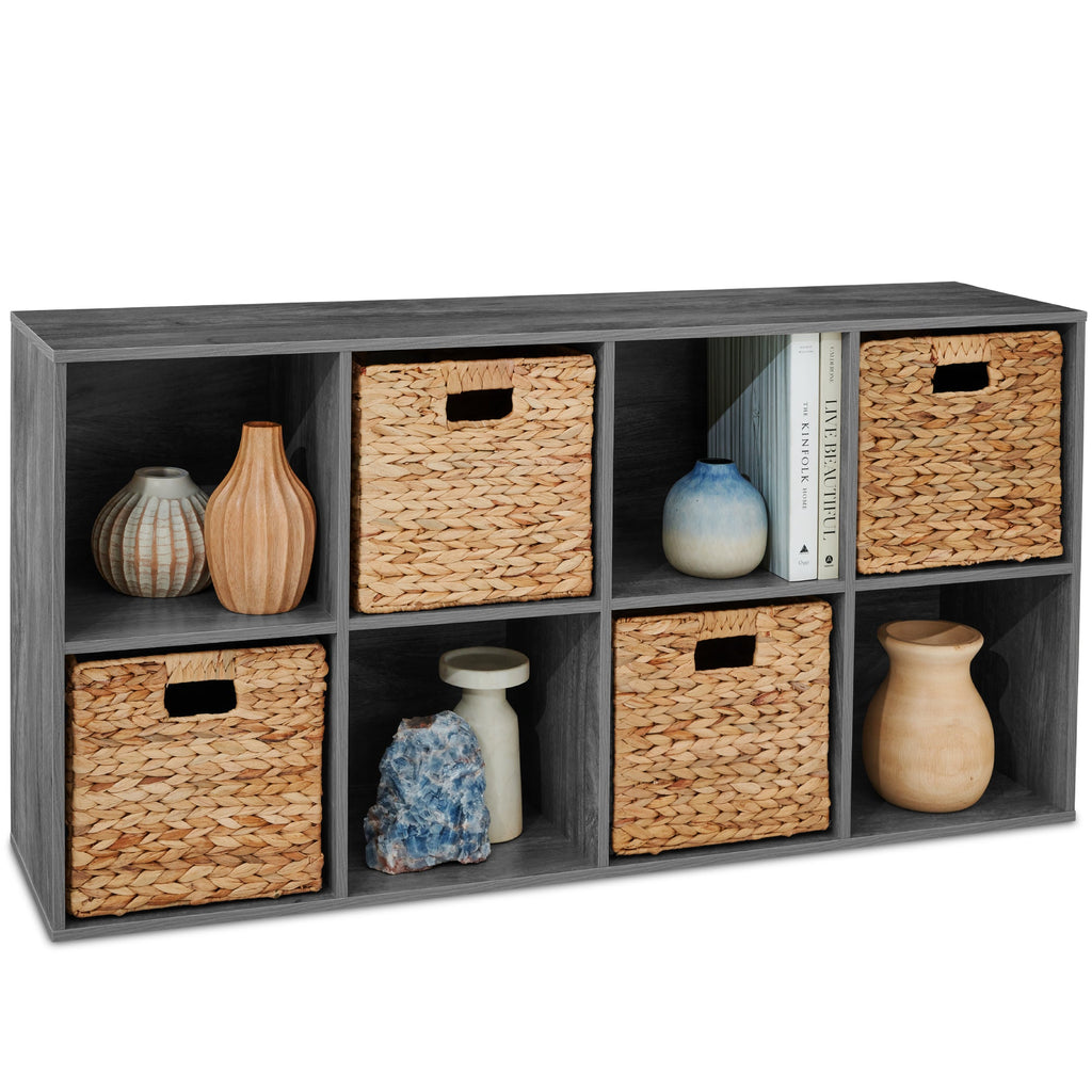8-Cube Bookshelf 13.5in Storage Display with Removable Panels Customizable for simple setup and everyday use