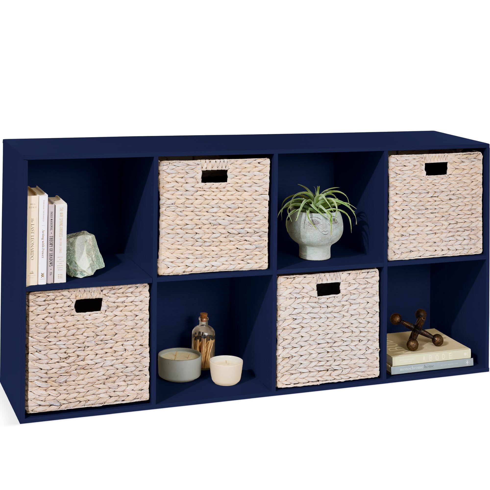 8-Cube Bookshelf 13.5in Storage Display with Removable Panels Customizable for simple setup and everyday use