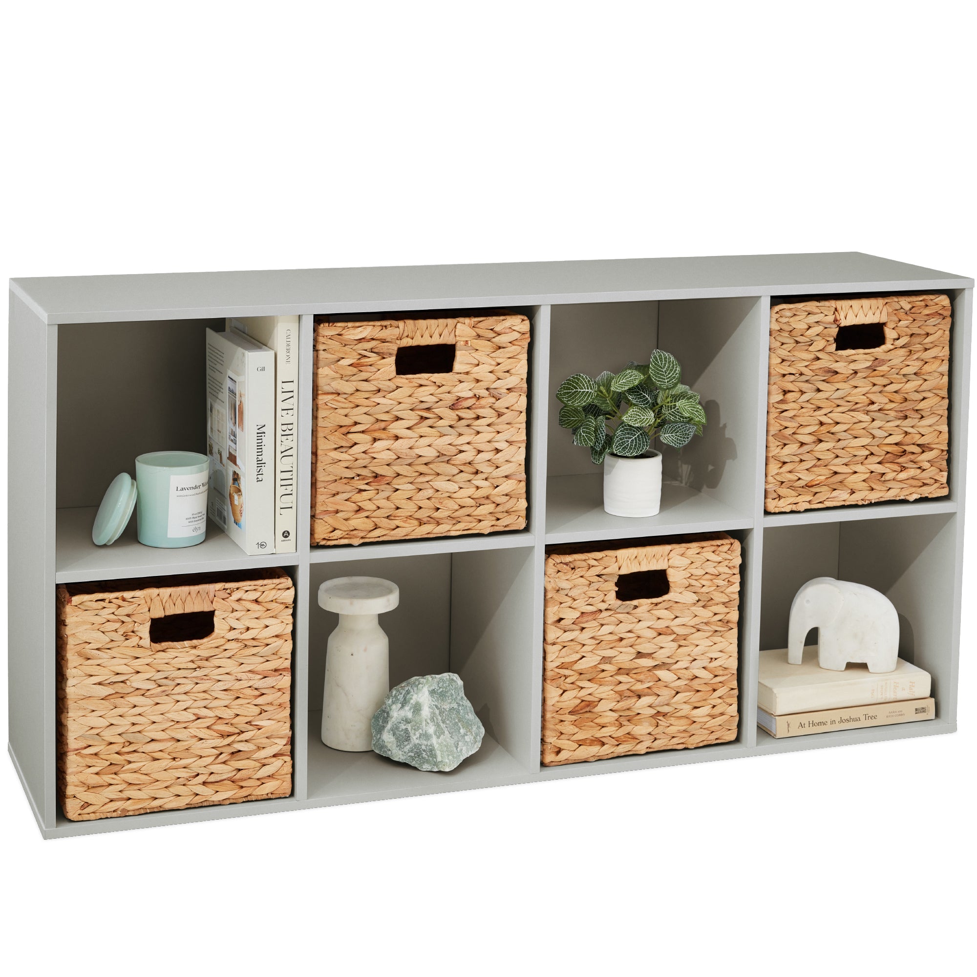 8-Cube Bookshelf 13.5in Storage Display with Removable Panels Customizable for simple setup and everyday use