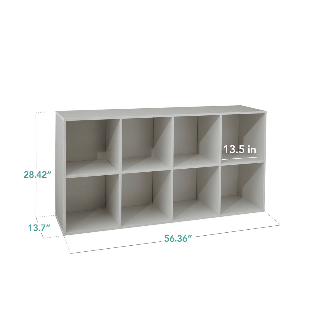 8-Cube Bookshelf 13.5in Storage Display with Removable Panels Customizable for simple setup and everyday use