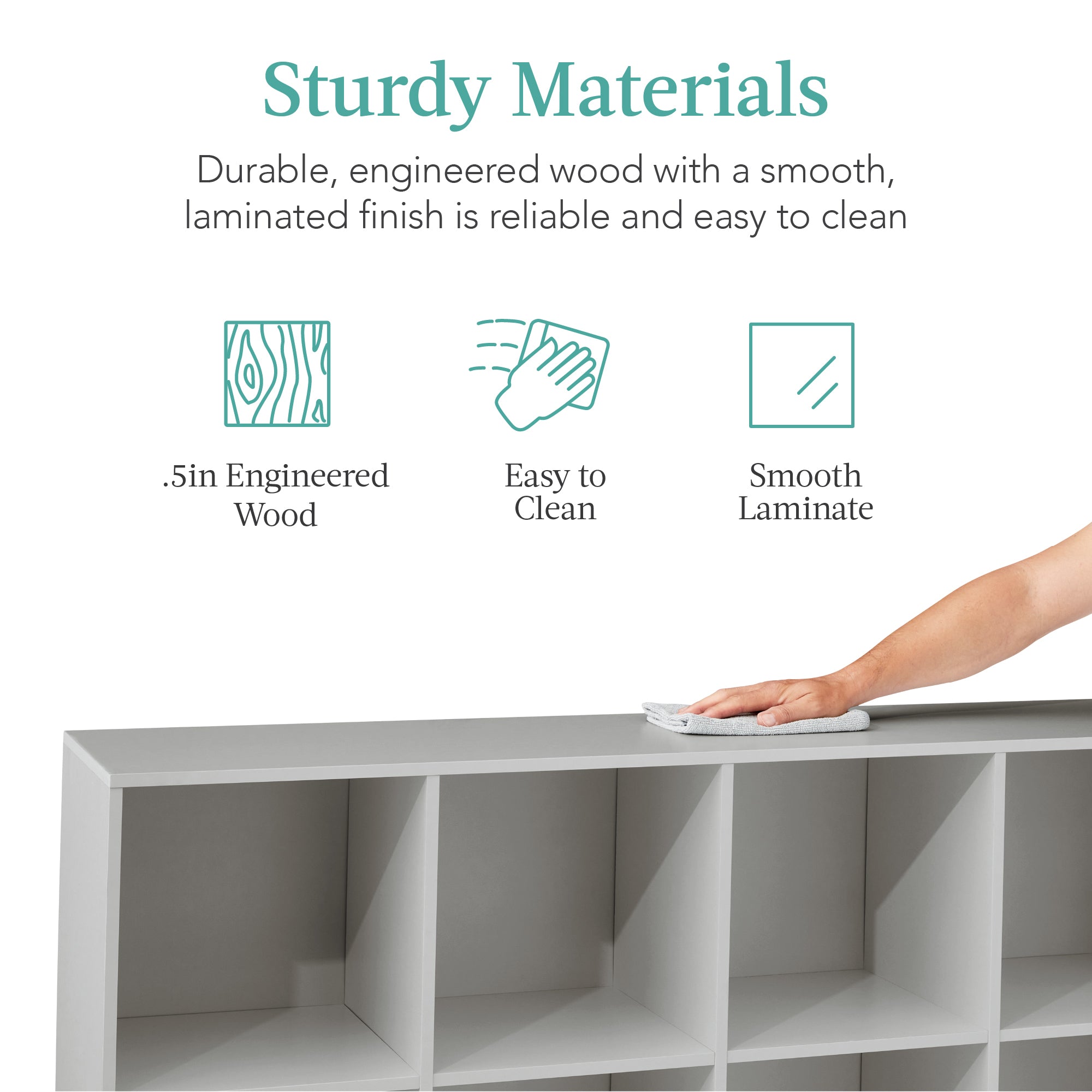 8-Cube Bookshelf 13.5in Storage Display with Removable Panels Customizable for simple setup and everyday use