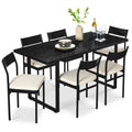 7-Piece Modern Dining Set Kitchen Table with 6 Chairs Metal Frame with practical style for home spaces